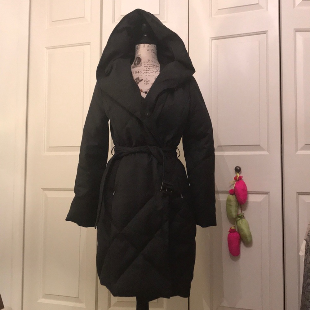 Authentic TUMI wool goose down grey parka. Sz 10